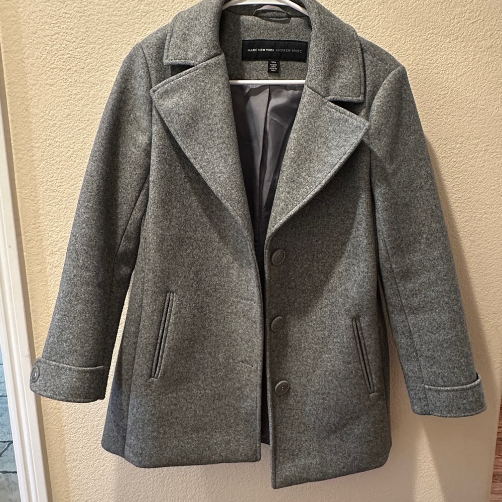 Marc New York Wool Blend Peacoat – Gray – Size S